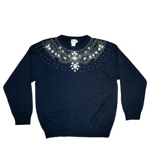 Beautiful Vintage Black Embellished Sweater
